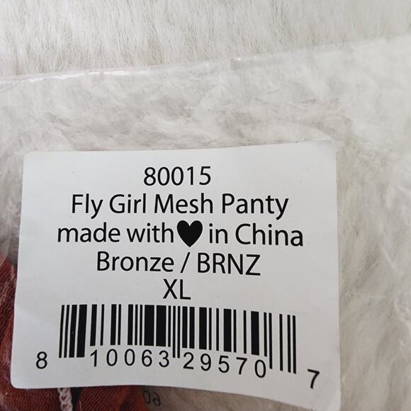 NEW We Are Hah x Free People Fly Girl Mesh Ruffle Thong Panty Bronze - Picture 5 of 8